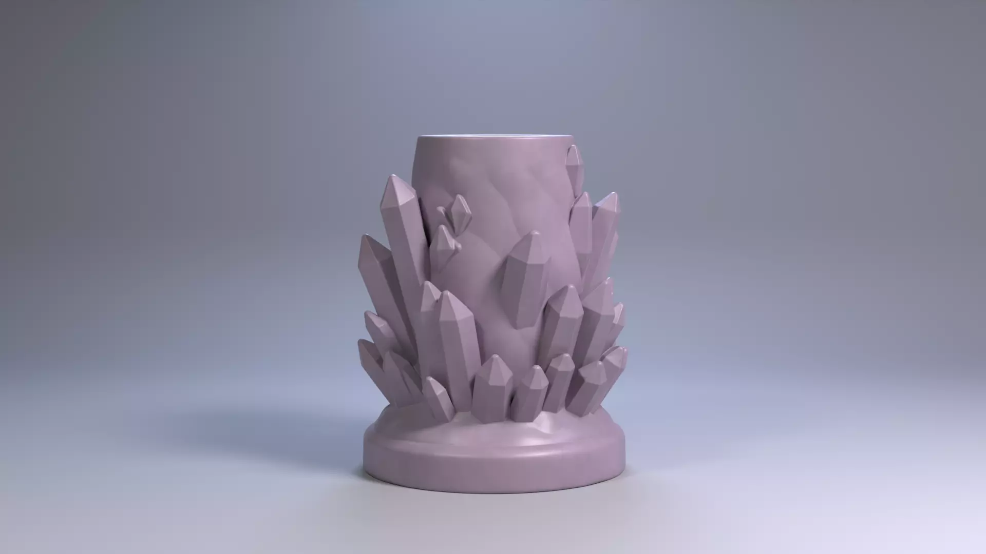 Crystal Cave Pen Holder Gemstone Lair Desk Organizer STL File 3D 3D print model_18