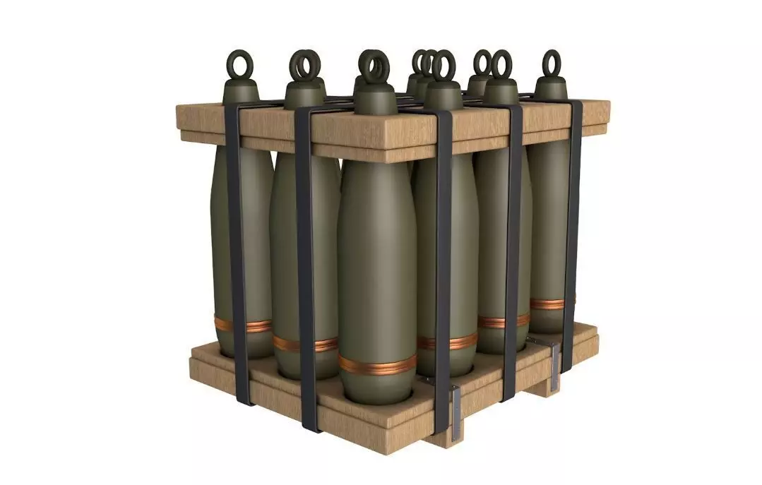Military Artillery Shells 155mm  3D model_0
