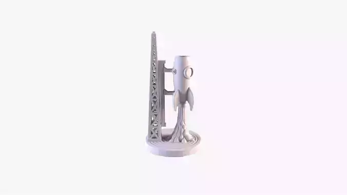 Rocket Launchpad Pen Holder Liftoff Desk Organizer STL File 3D 3D print model