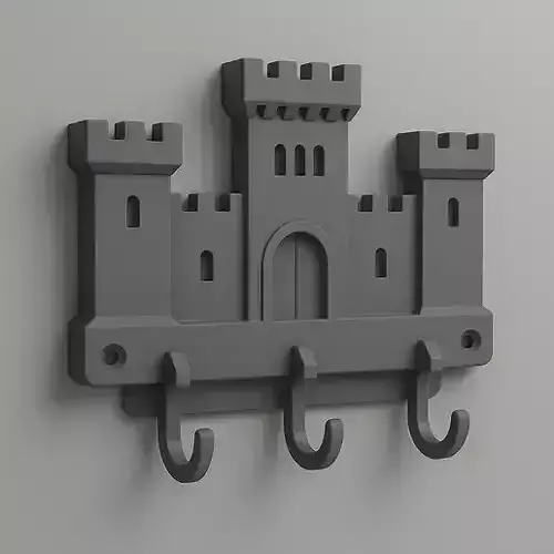 Castle Wall Hook STL  Medieval Key Holder Organizer 3D print model