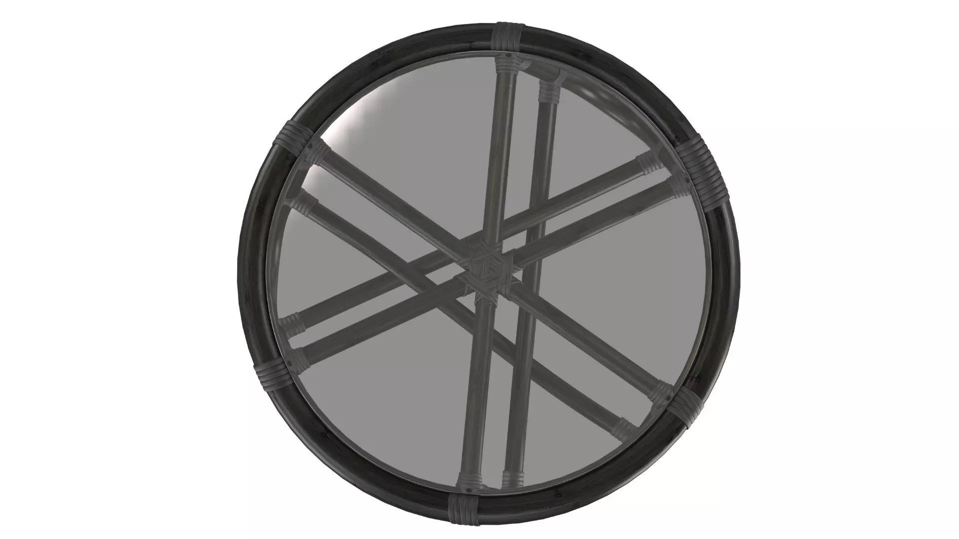 Round rattan table with curved legs 3D model_5