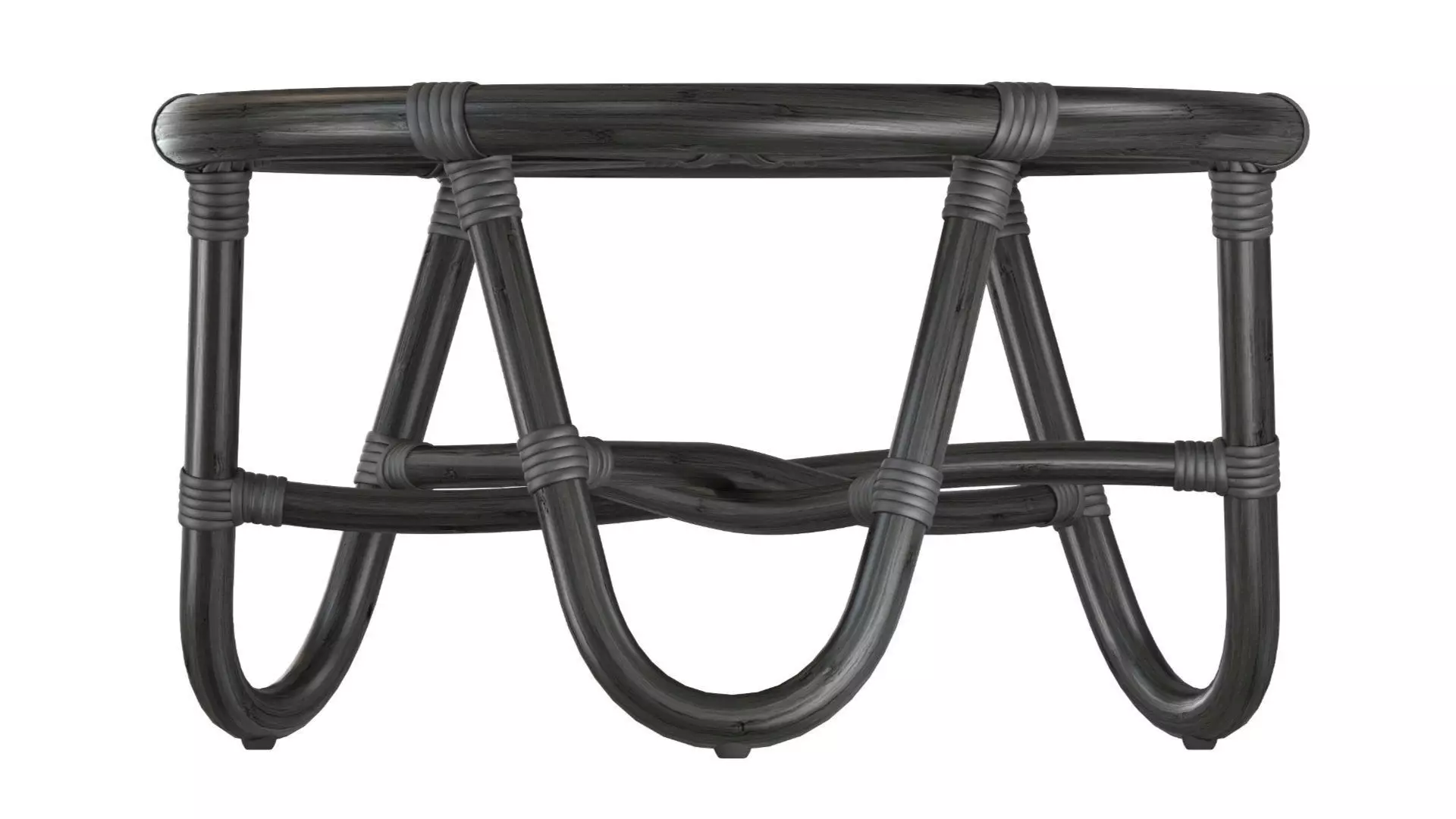 Round rattan table with curved legs 3D model_8