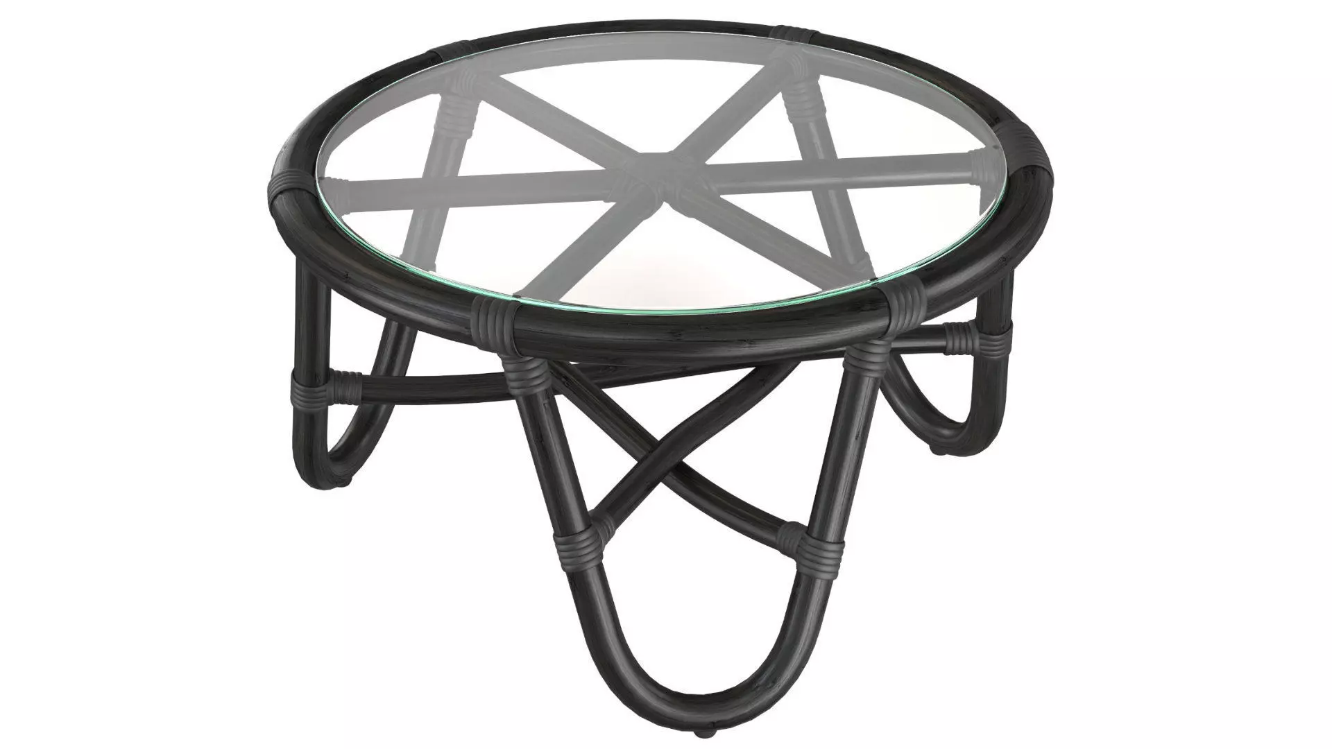 Round rattan table with curved legs 3D model_6