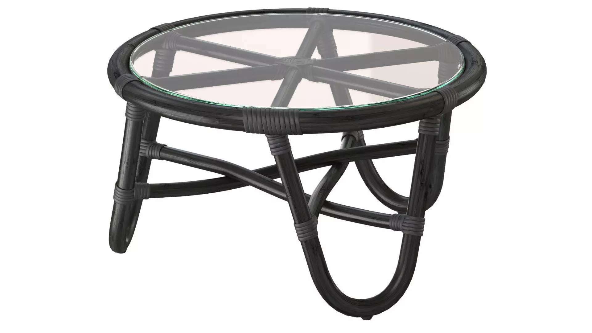 Round rattan table with curved legs 3D model_3