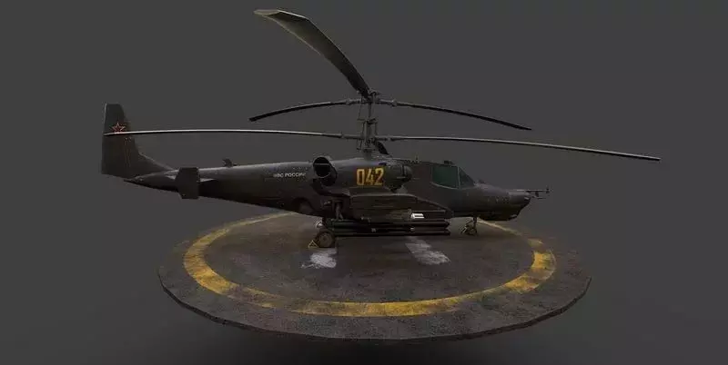 Ka-50 Attack Helicopter Russian Military 3D Model 3D model