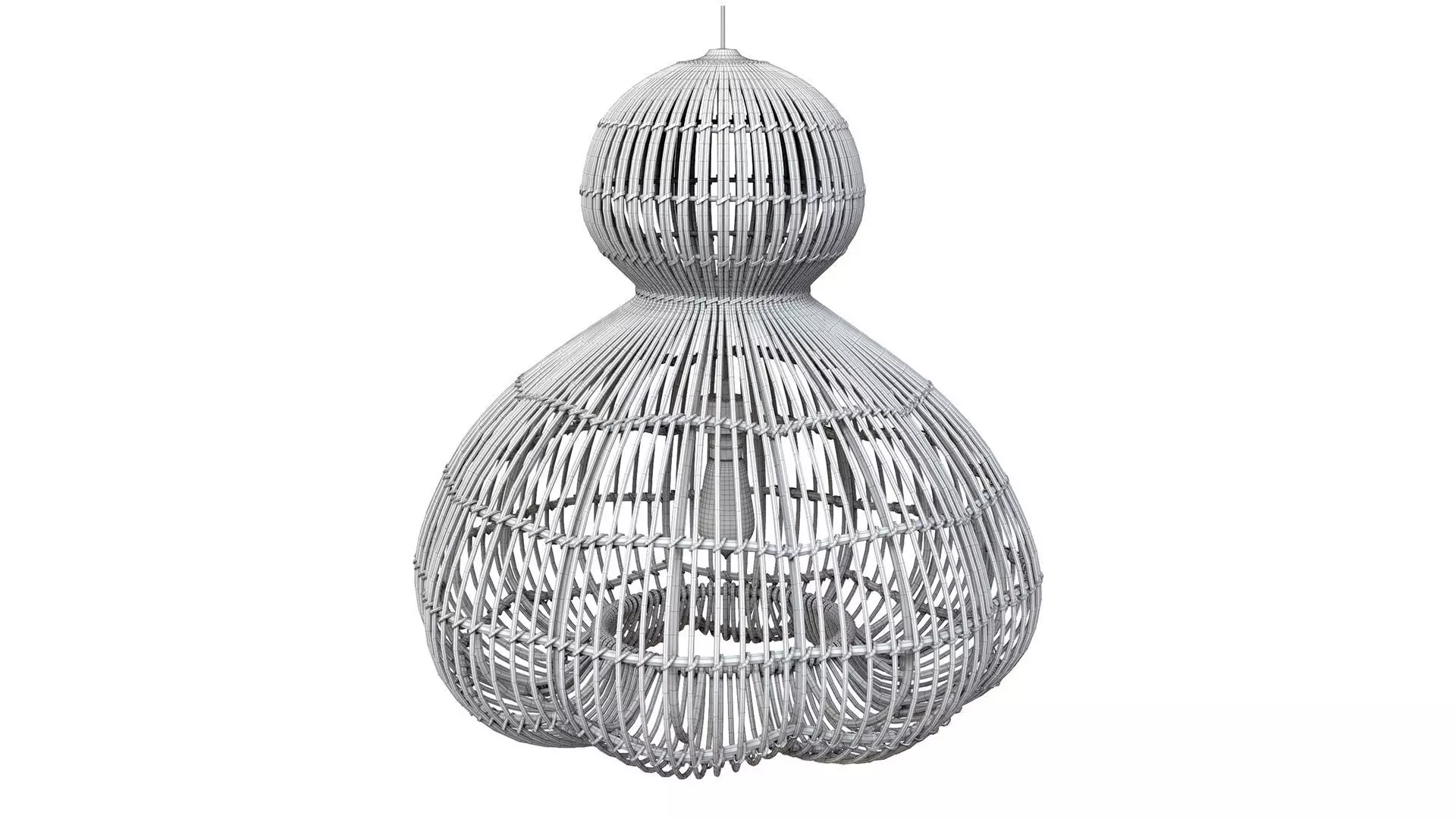 Aurelia Black Pendant Lamp In Rattan 3D model_6