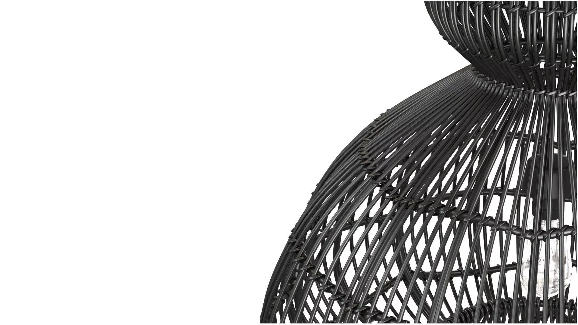 Aurelia Black Pendant Lamp In Rattan 3D model_7