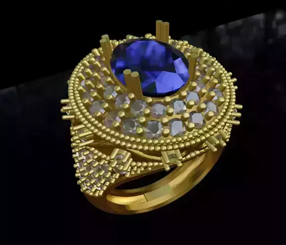 Signet Ring 3D Model  High-Detail Jewelry 3D print model