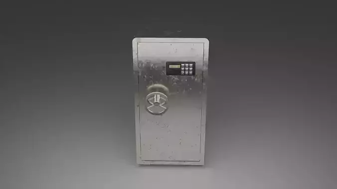 Rusty Steel Safe with Cash Interior  Game Ready 3D Asset