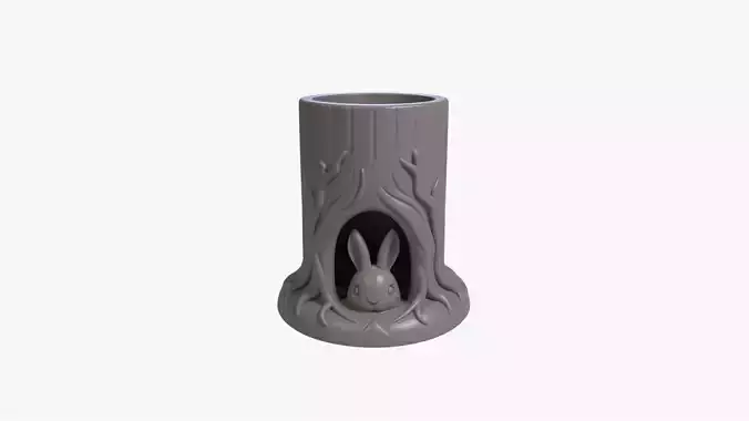 Rabbit Burrow Pen Holder Desk Organizer STL File 3D Printable