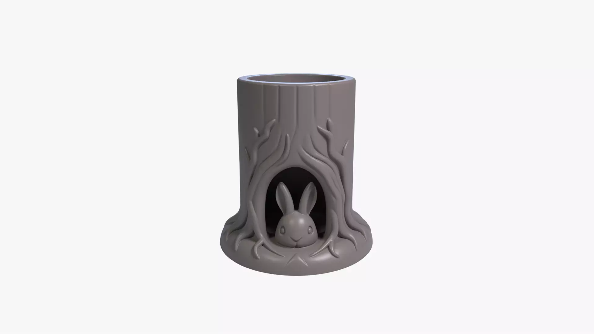 Rabbit Burrow Pen Holder Desk Organizer STL File 3D Printable 3D print model