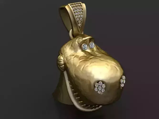crocodile pendant 3D printable model 3D print model