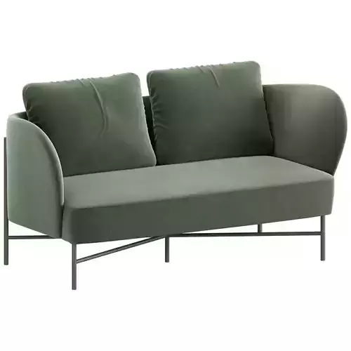Modern Velvet Sofa in Green 
