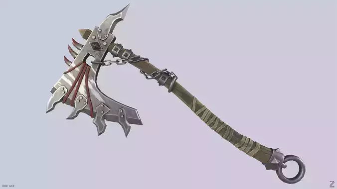 Orc axe Low-poly 3D model