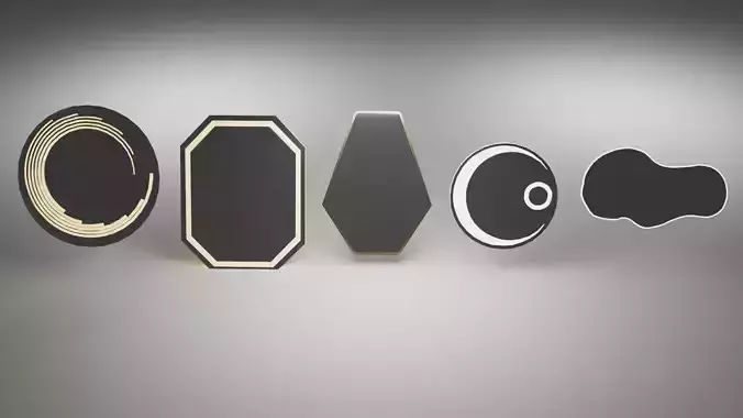 Modern  Decorative Mirror Set 3 3D model
