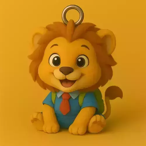 Lion Keychain 3D Model 3D print model