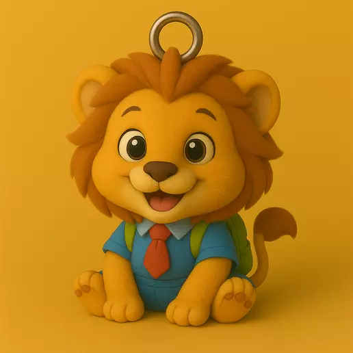 Lion Keychain 3D Model 3D print model_0