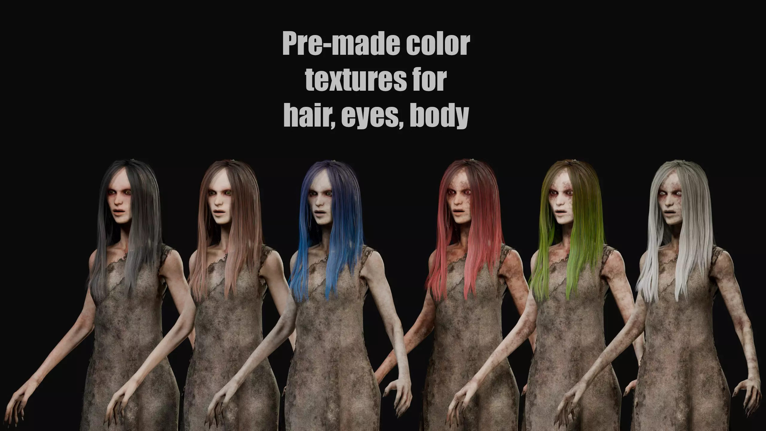 Creepy Flying Girl Low-poly 3D model_8