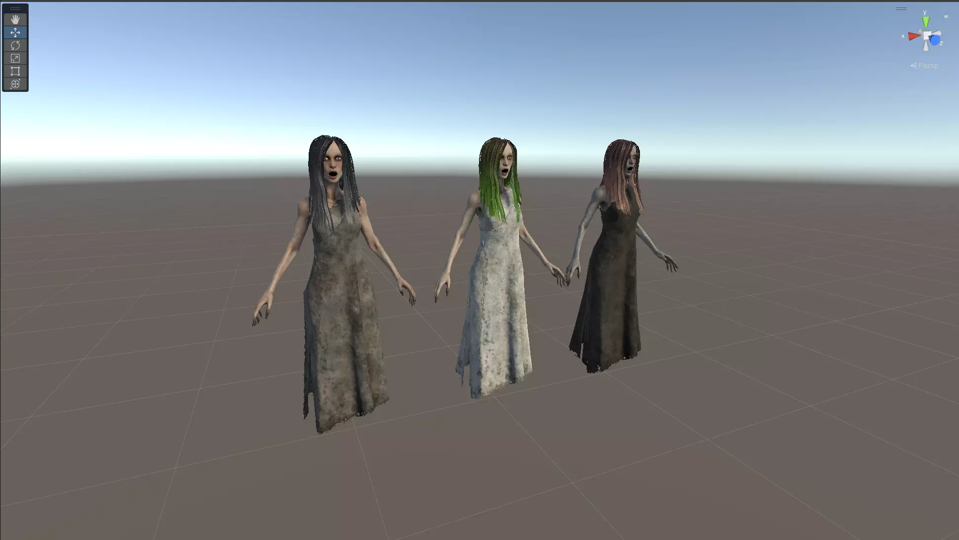 Creepy Flying Girl Low-poly 3D model_16