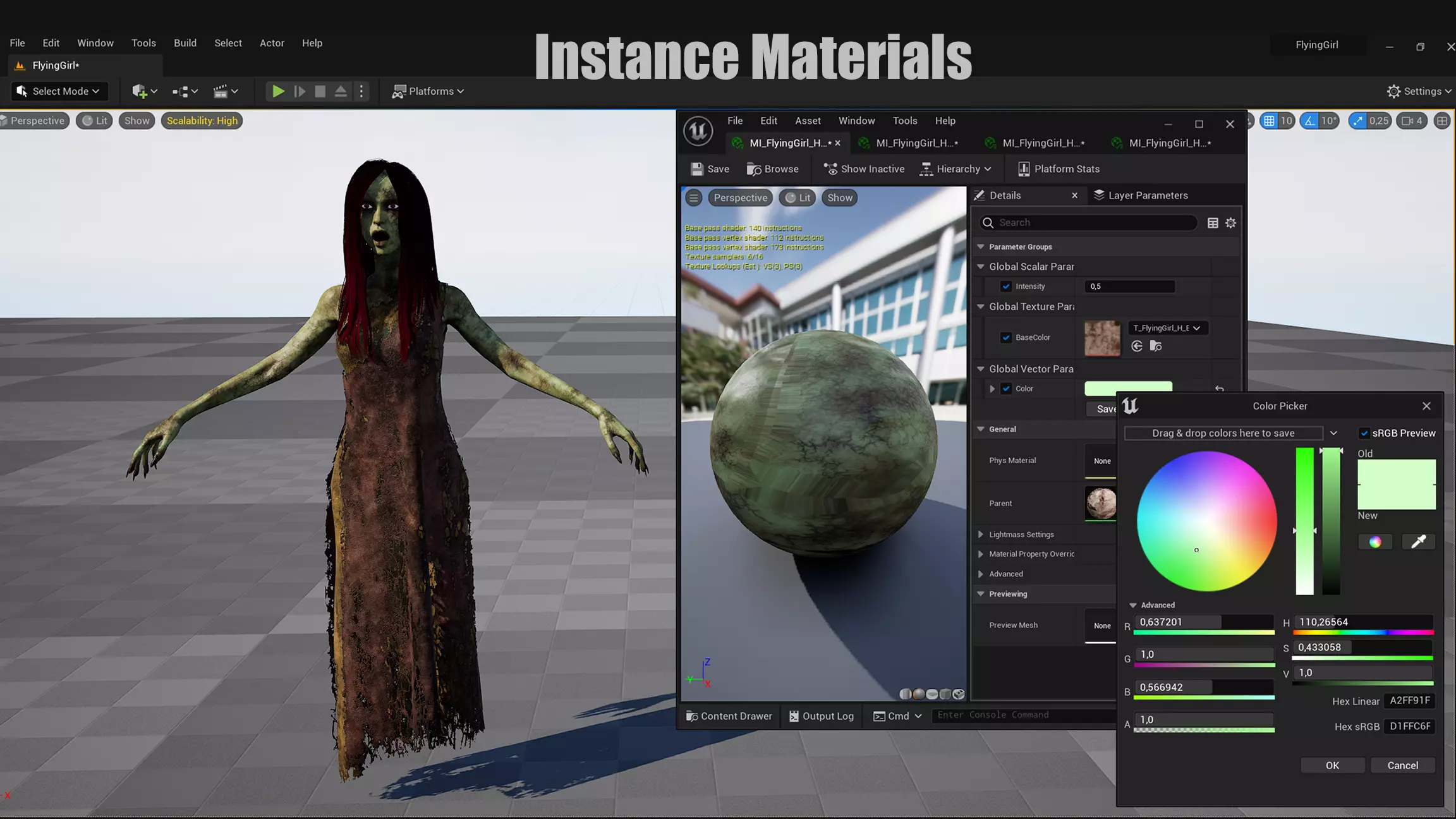 Creepy Flying Girl Low-poly 3D model_12