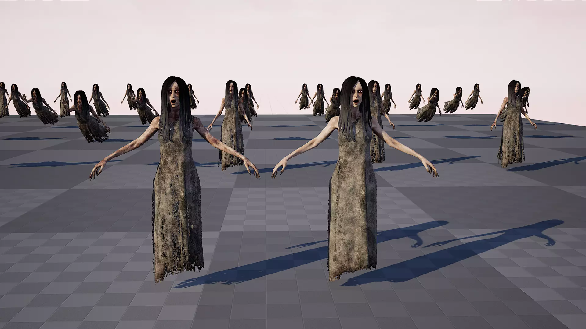 Creepy Flying Girl Low-poly 3D model_14