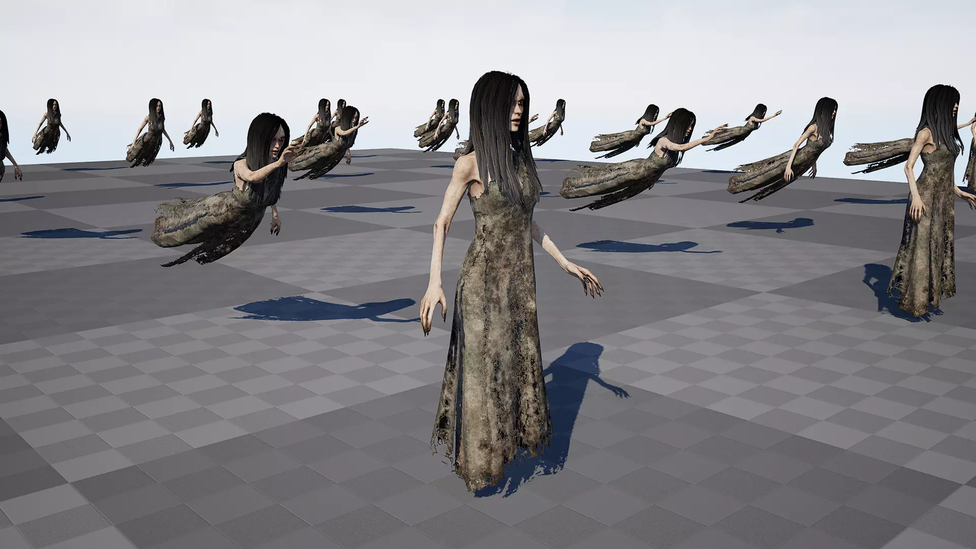 Creepy Flying Girl Low-poly 3D model_13