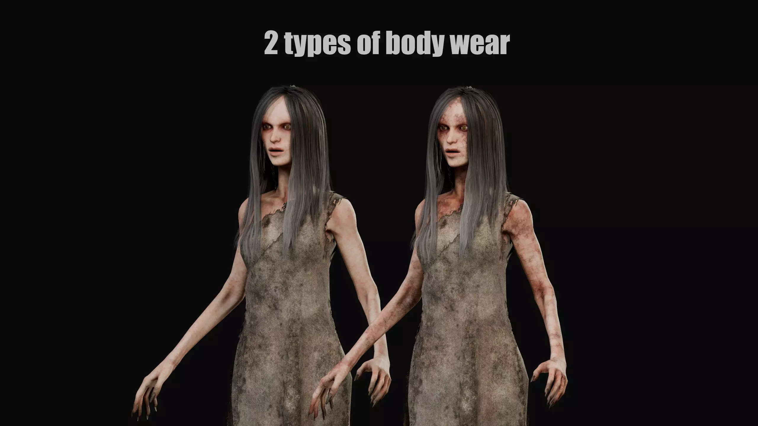 Creepy Flying Girl Low-poly 3D model_7