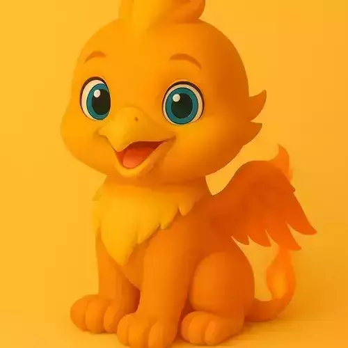 Baby Phoenix STL  Cute Mythical Firebird Figurine