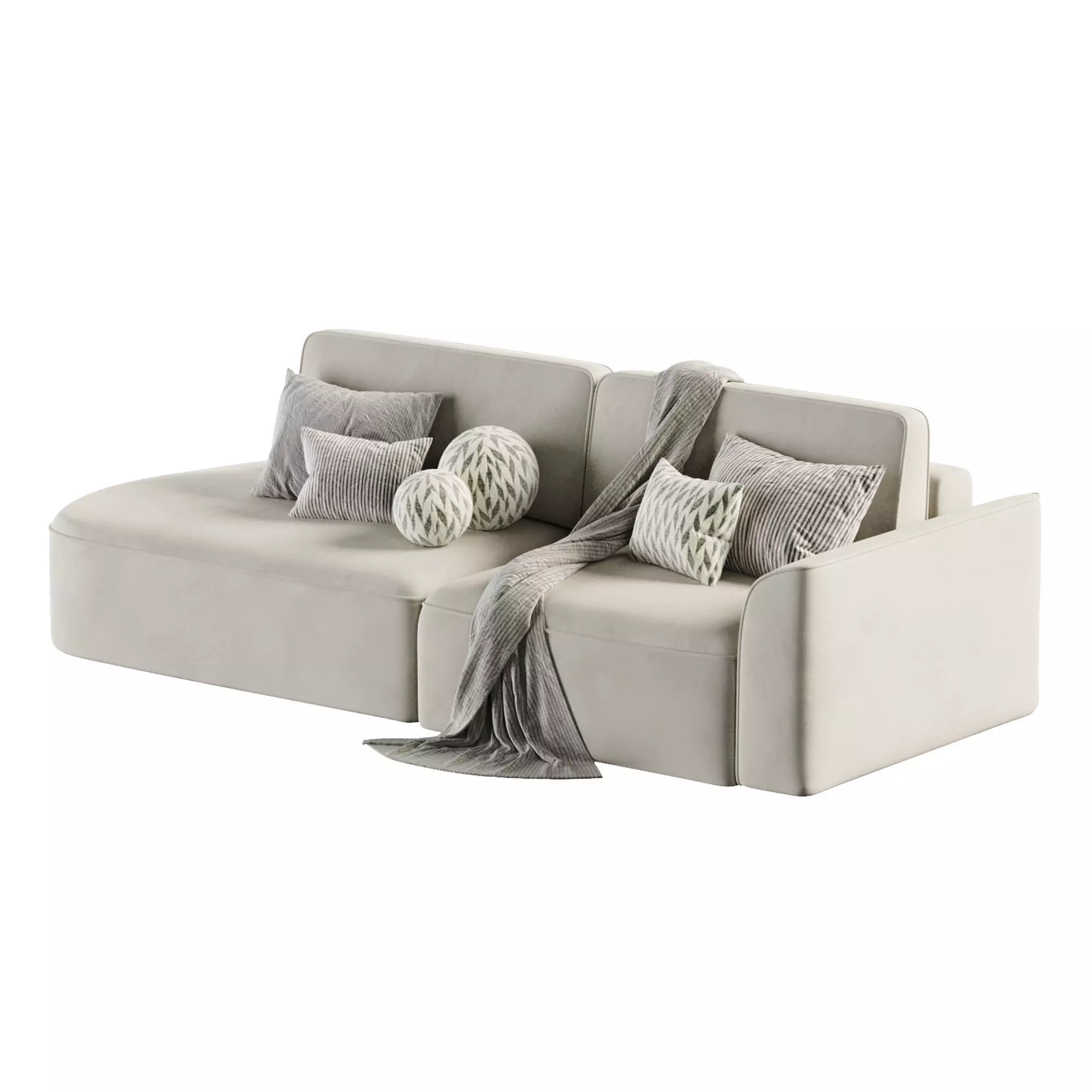 Space M modular sofa 3D model_1