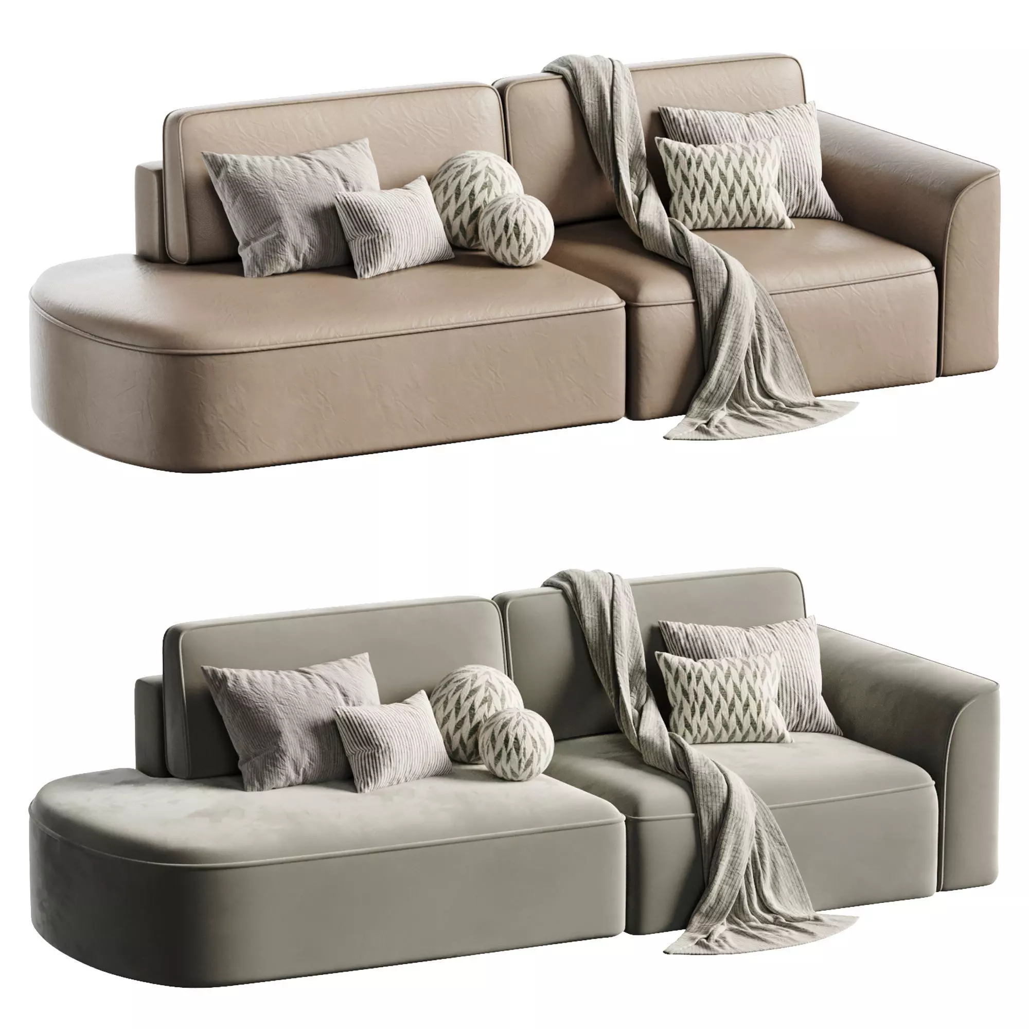 Space M modular sofa 3D model_2