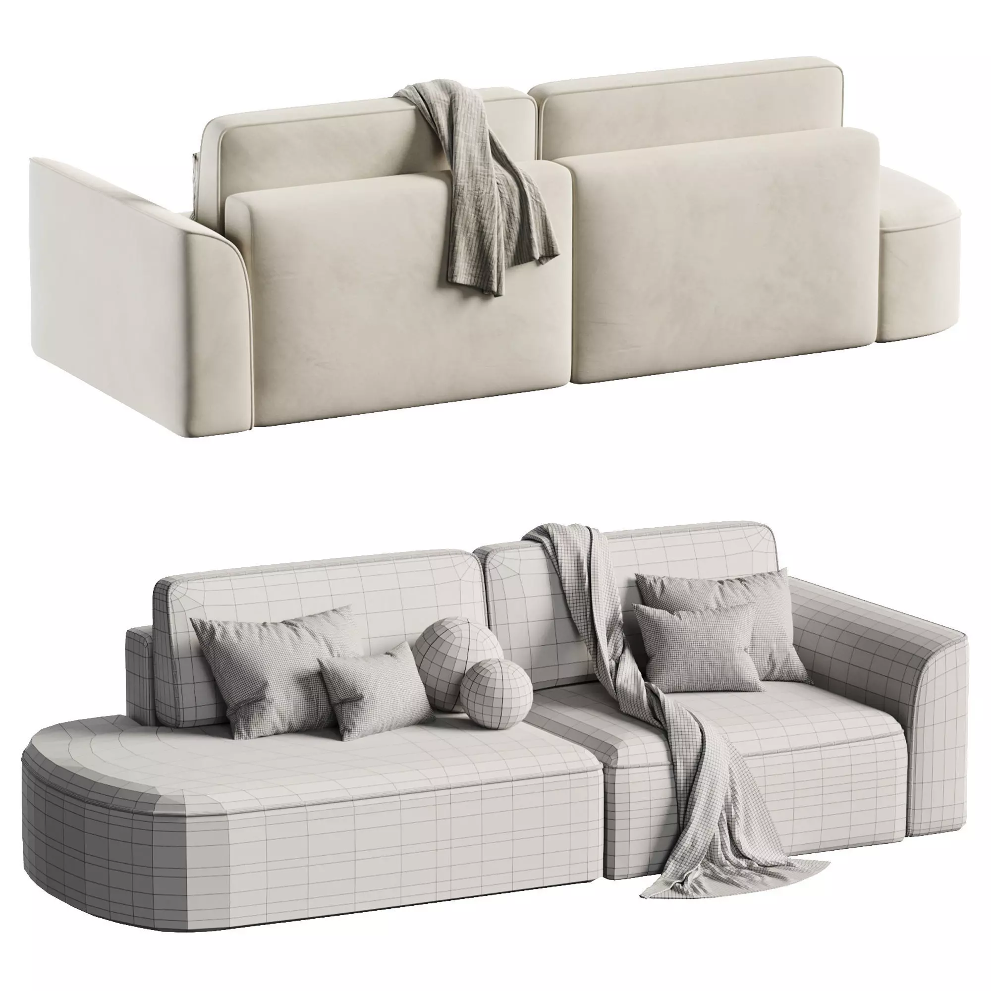 Space M modular sofa 3D model_3