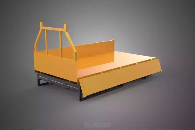 FLATDECK FLATBED DROP SIDE LOAD BED BODY DOOR GATE PICKUP TRUCK 3D model