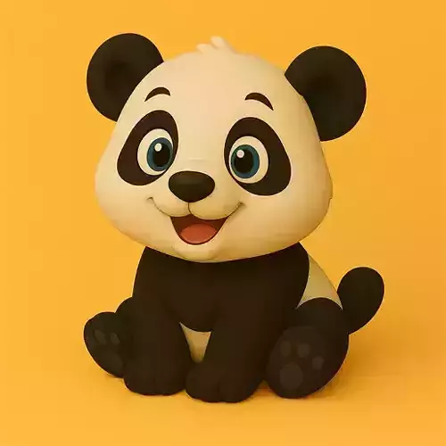 Adorable Baby Panda STL Cute 3D Printable Figurine