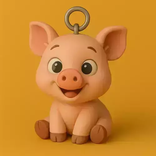 Piglet Keychain 3D print model