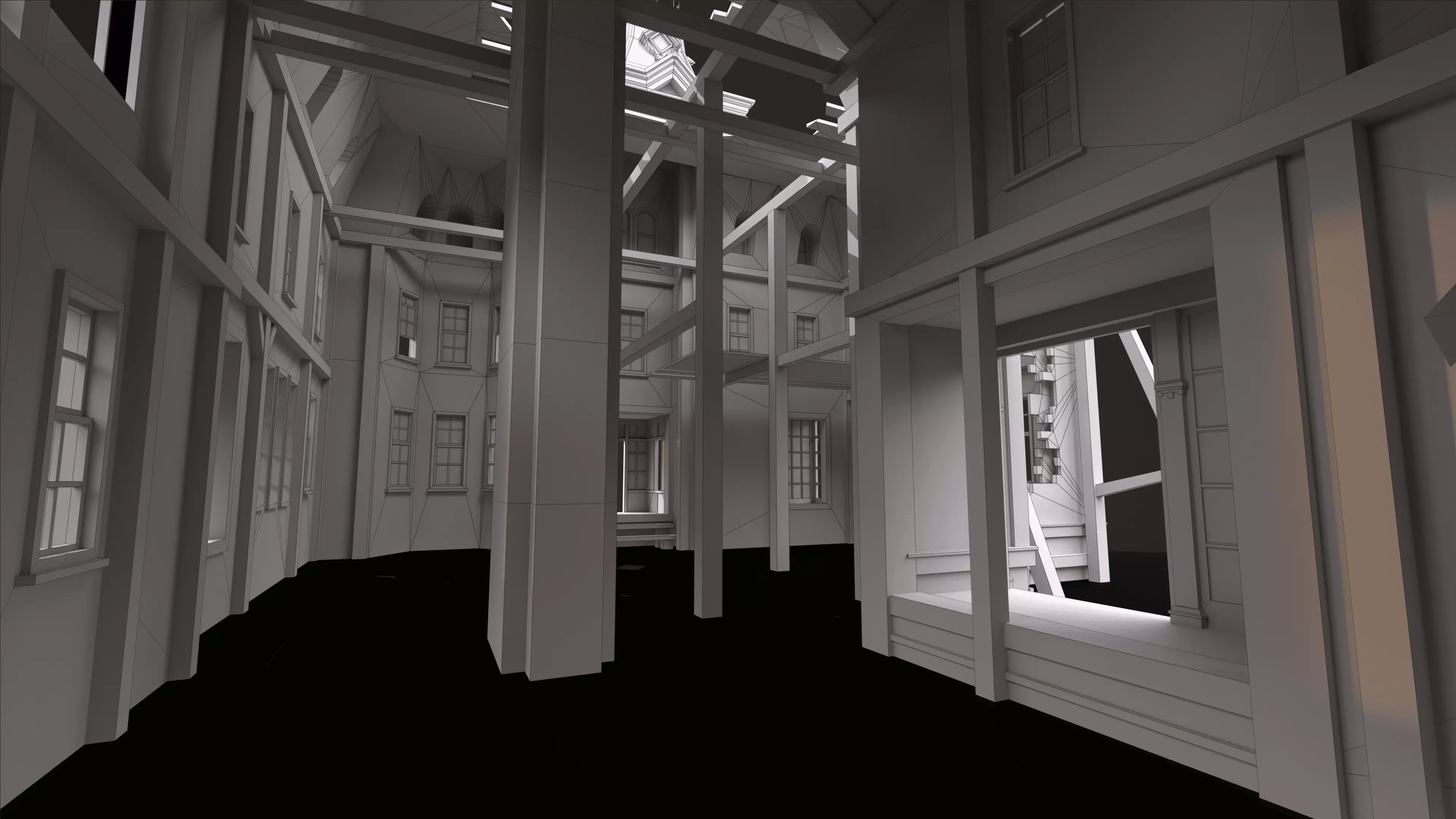 Old Abandoned House Victorian Low-poly 3D model_24