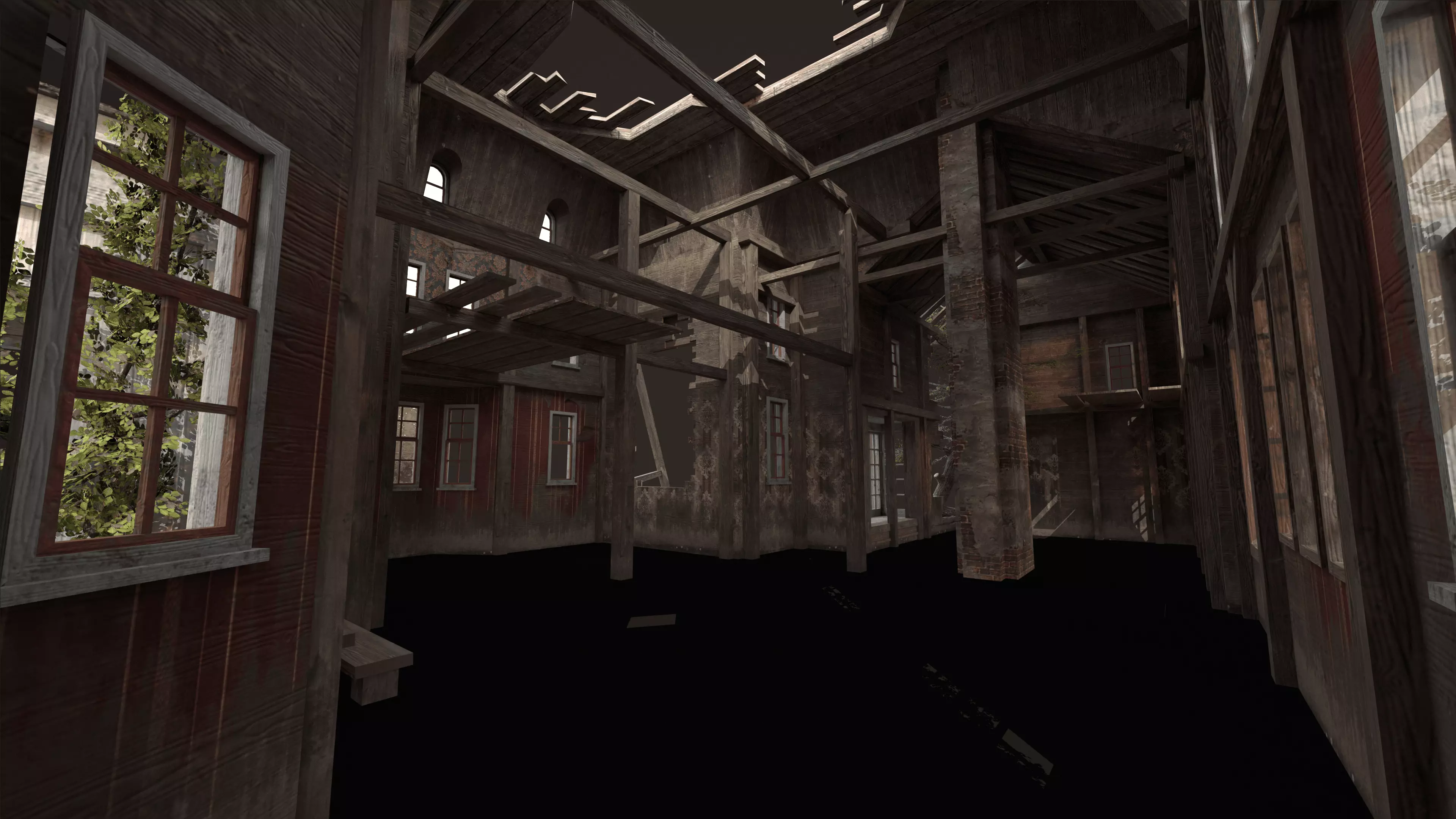 Old Abandoned House Victorian Low-poly 3D model_17