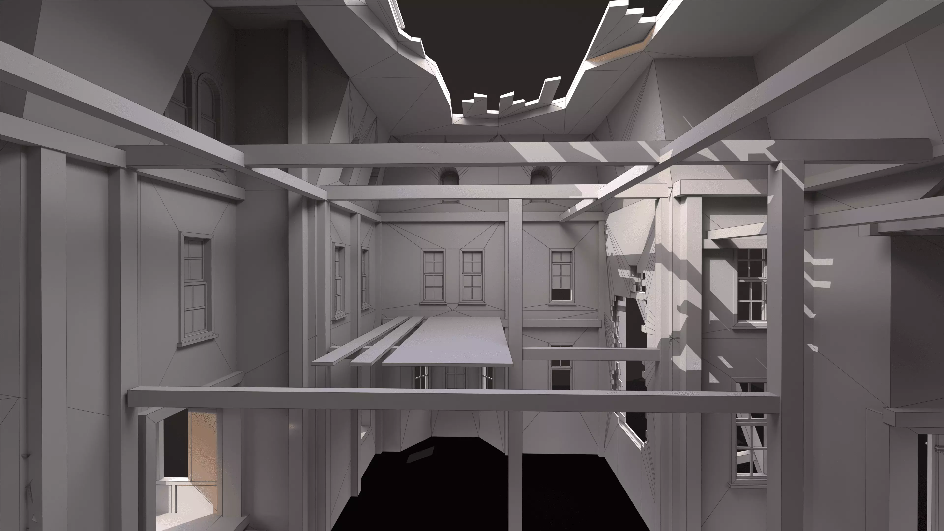 Old Abandoned House Victorian Low-poly 3D model_26