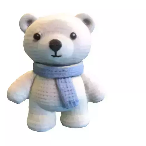 Crochet Polar Bear Plush Low-poly 3D model