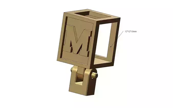 M letter varsity font 12x10x10mm enamel bail link 3D print model