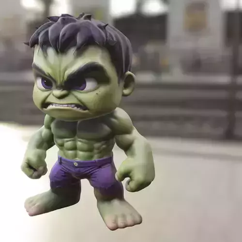 Superhero Hulk chibi Low-poly 3D model