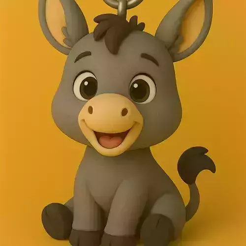 Adorable Donkey Keychain STL Cute 3D Printable Charm