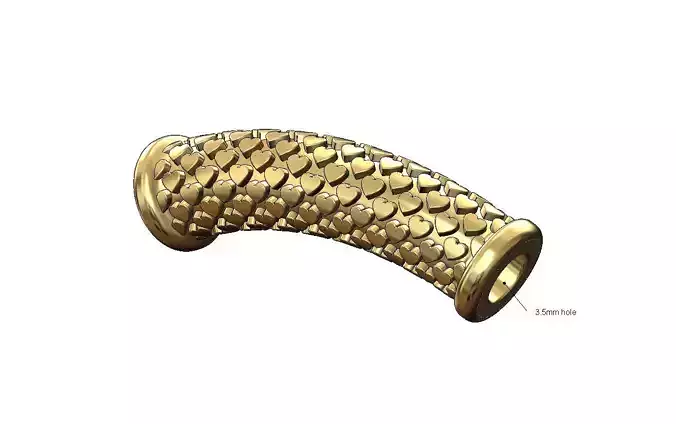 Hearts bracelet tube bead and charm