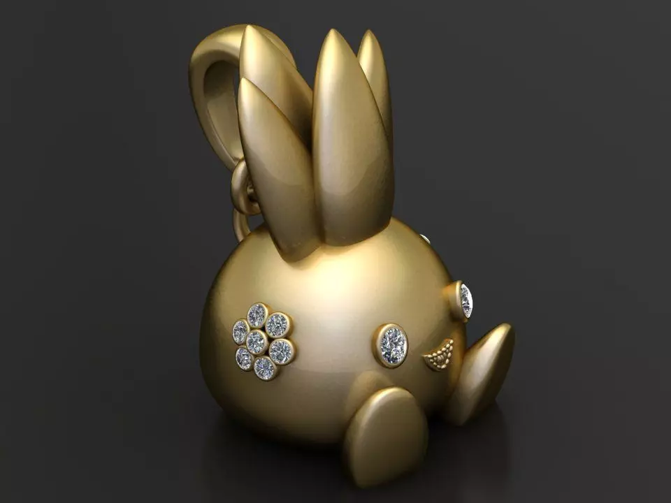 bunny pendant 3D printable model 3D print model