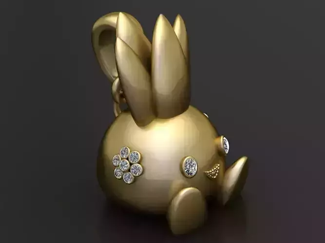 bunny pendant 3D printable model 