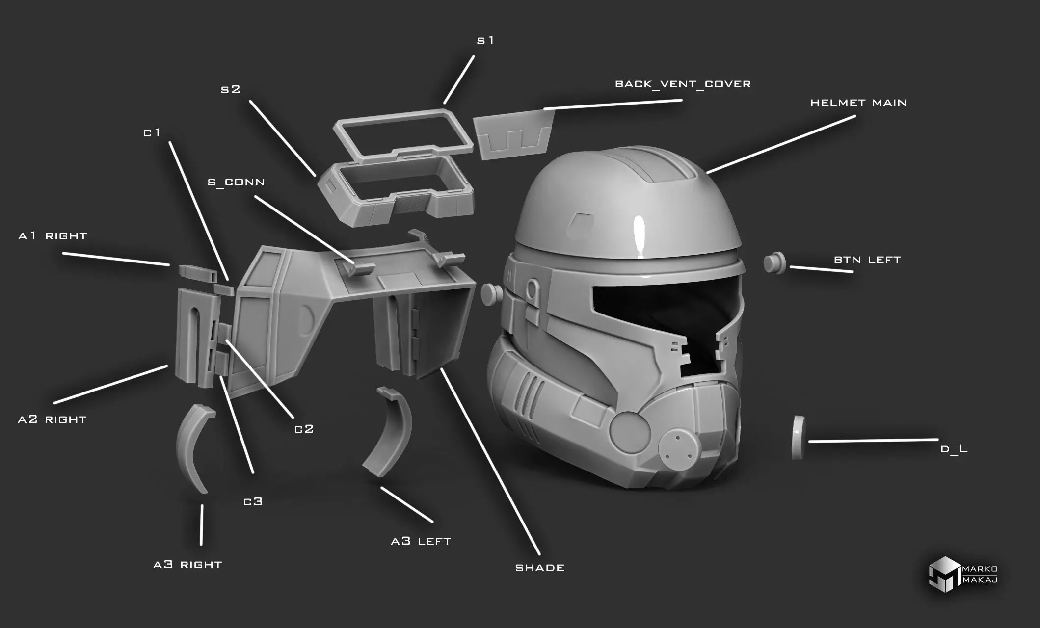 Havoc squad Jace Malcom armor 3D print model_9
