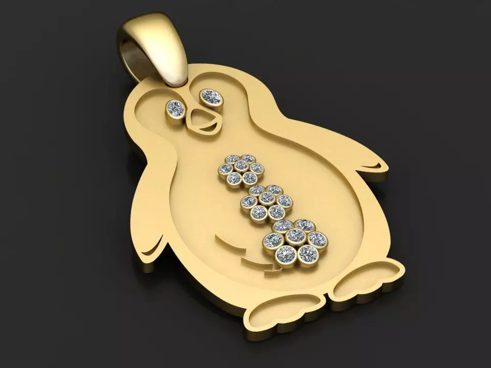 penguin pendant 3D printable model 3D print model