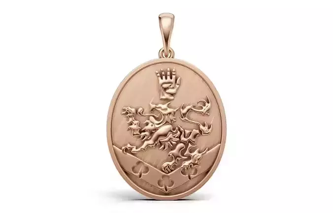 Heraldic Lion Crest Pendant 3D print model