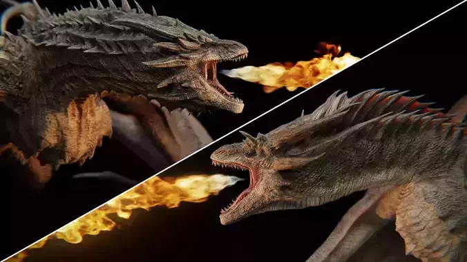 High-Quality 3D Dragons 3D Model Collection