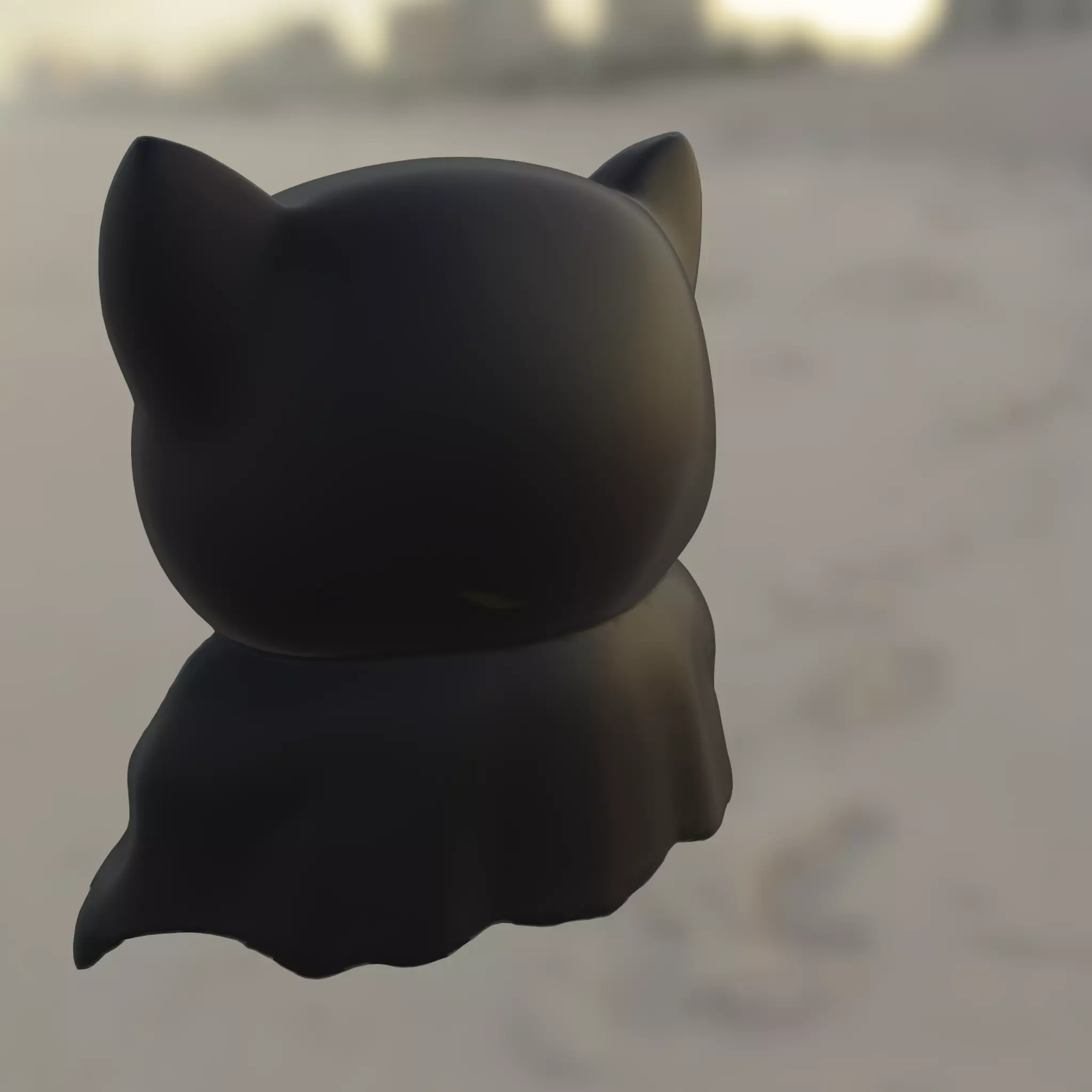 Chibi Batman Hero Low-poly 3D model_2