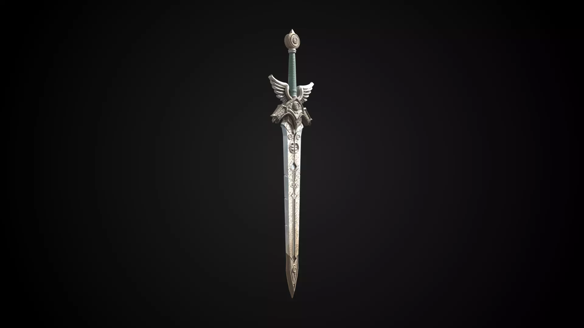 Stylized Rohan Sword - Winged Honor - Game Ready 3D model_3